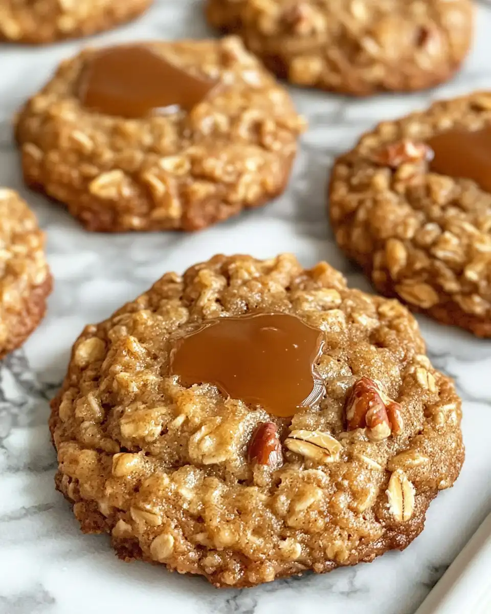 Finished apple oatmeal cookies cooling on wire rack