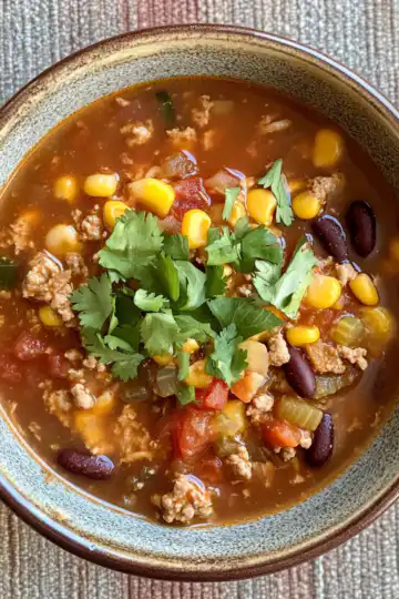 Instant Pot Taco Soup taken with iphone 15 pro max --iw 2 --ar 4:5 --v 6.1 --raw