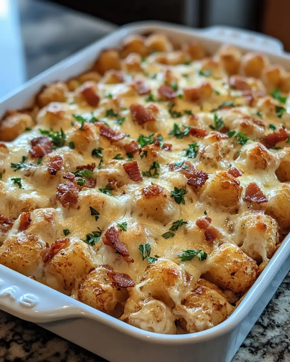 Ingredients for chicken bacon ranch tater tot casserole laid out before cooking