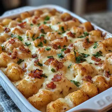 irresistible chicken bacon ranch tater tot casserole easy taken with iphone 15 pro max --iw 2 --ar 4:5 --v 6.1 --raw
