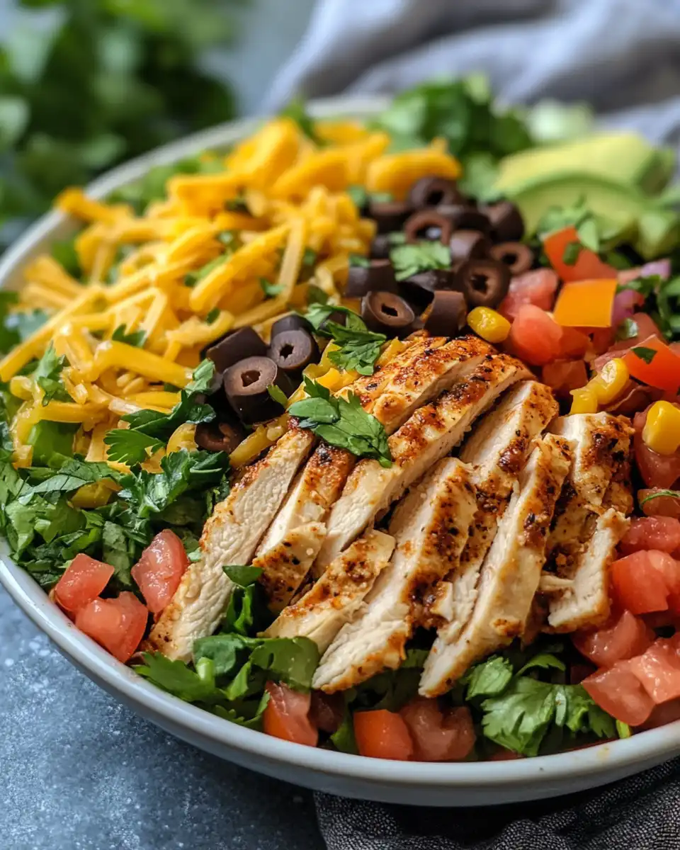 Layered chicken taco salad fresh from pressure cooker