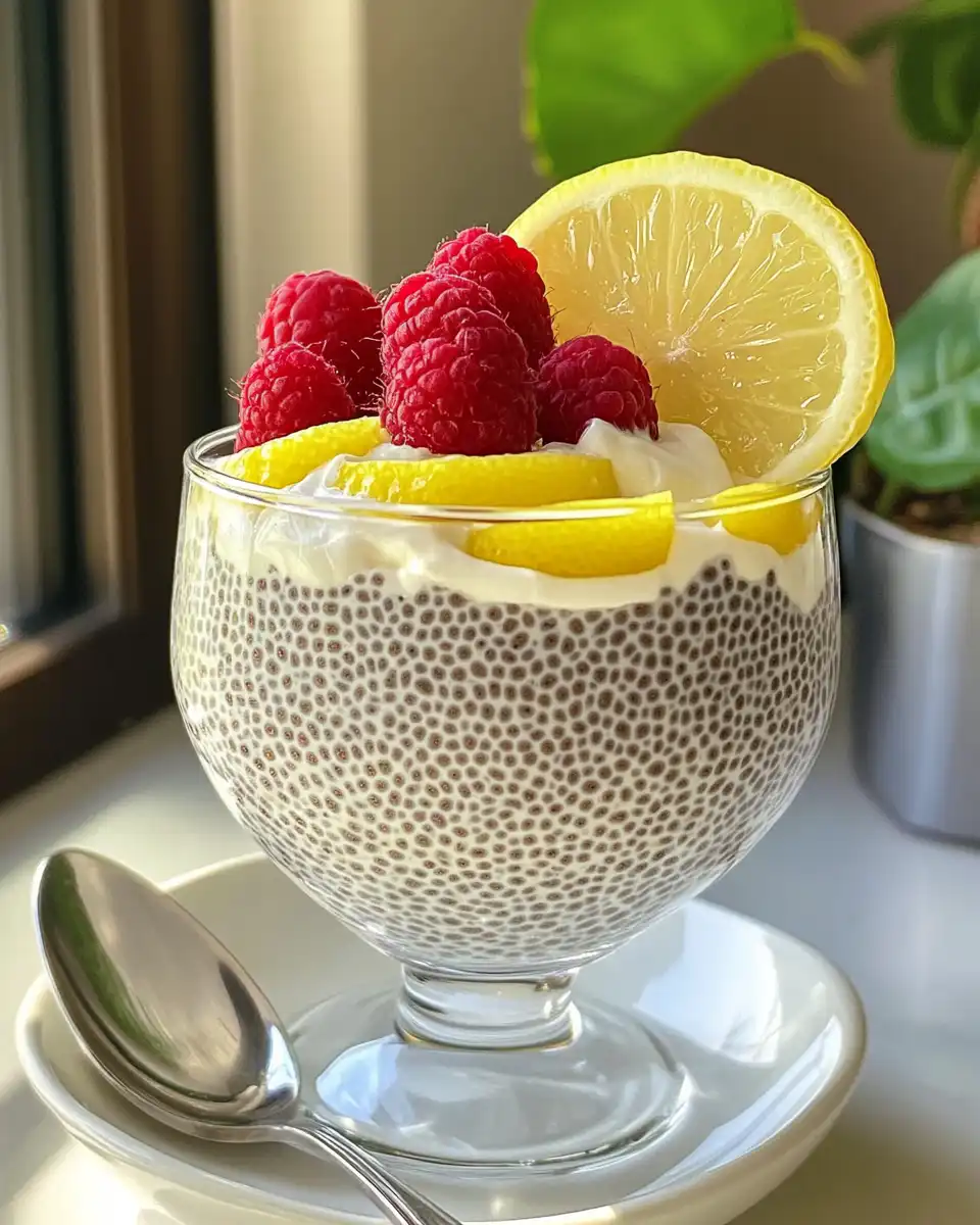 Ingredients for lemon cream chia pudding laid out