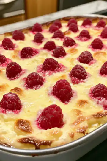 lemon raspberry cottage cheese bake taken with iphone 15 pro max --iw 2 --ar 4:5 --v 6.1 --raw