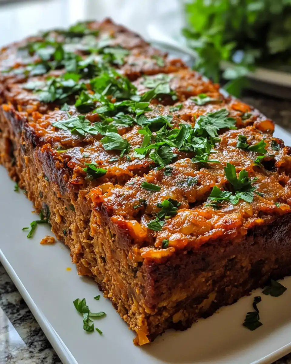 Pressure cooker vegan lentil meatloaf fresh and steaming