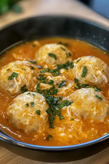 Marry Me Chicken Meatball Soup taken with iphone 15 pro max --iw 2 --ar 4:5 --v 6.1 --raw