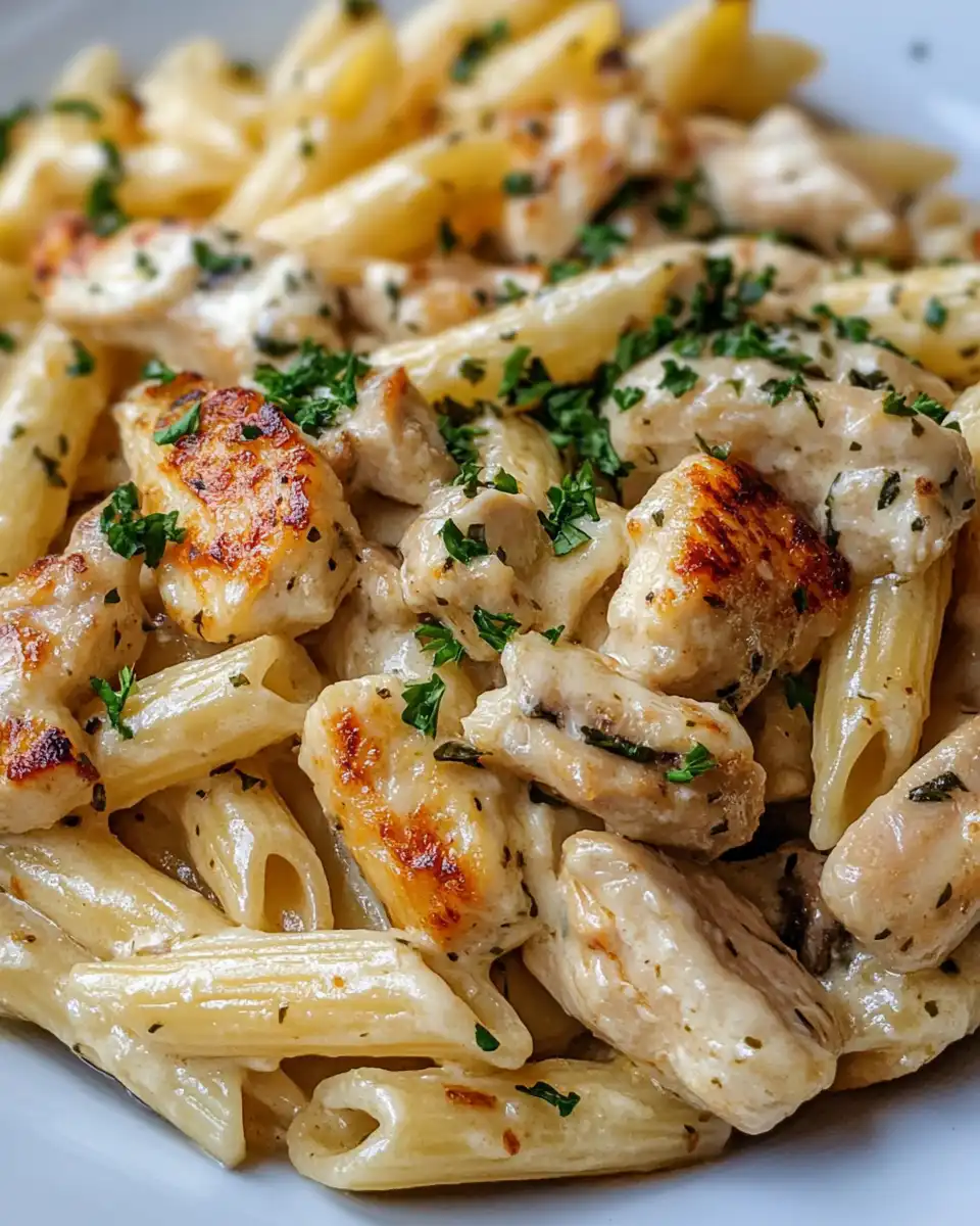 Delicious Marry Me Chicken Pasta steaming hot in a bowl