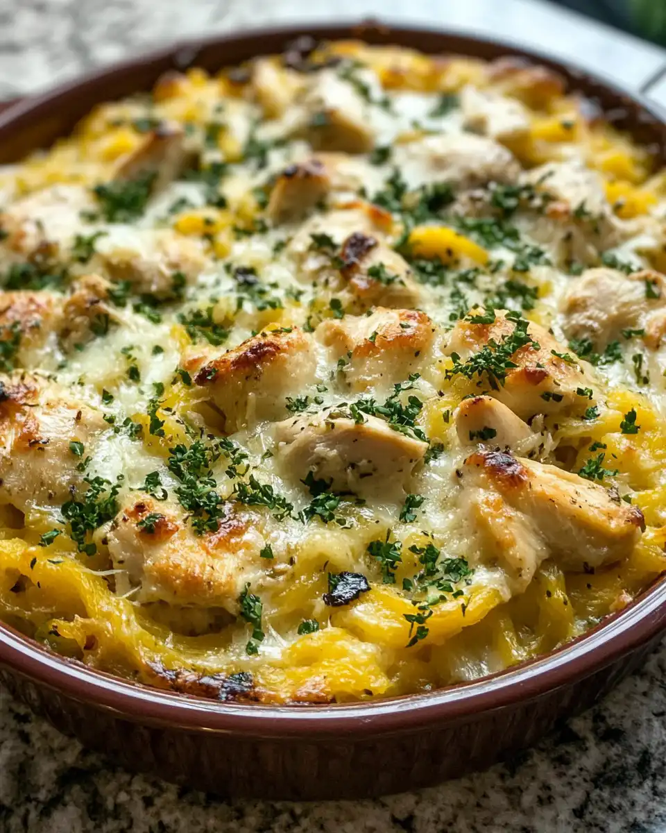 Creamy Marry Me Chicken Spaghetti Squash in pressure cooker
