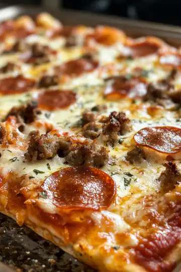 meat lovers pizza casserole tastecove taken with iphone 15 pro max --iw 2 --ar 4:5 --v 6.1 --raw