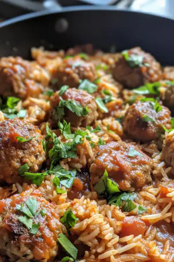 meatballs and rice recipe one skillet from the food taken with iphone 15 pro max --iw 2 --ar 4:5 --v 6.1 --raw