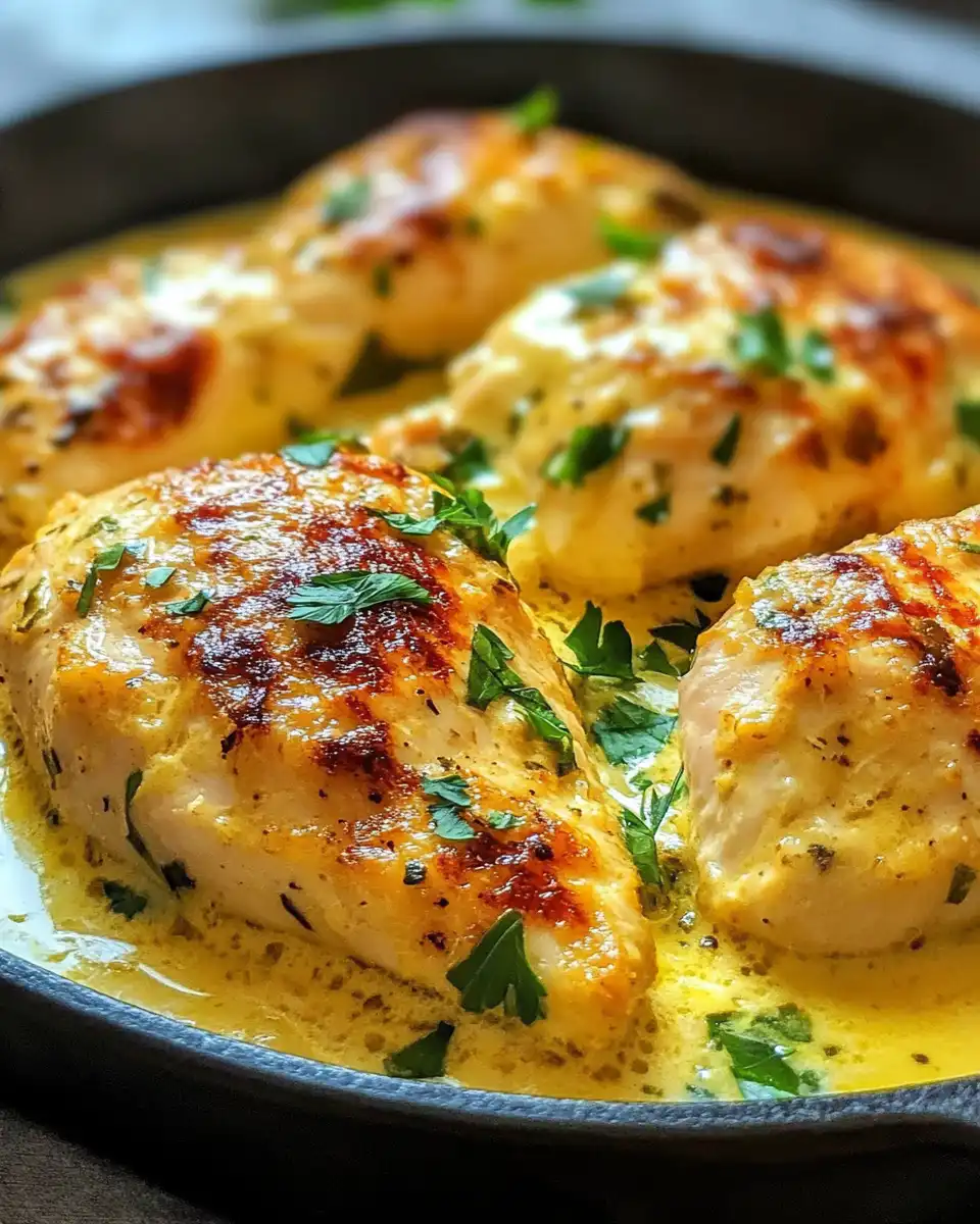 Pressure cooker chicken cooking with golden mayo and Parmesan crust