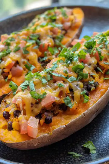 Mexi Baked Sweet Potato taken with iphone 15 pro max --iw 2 --ar 4:5 --v 6.1 --raw