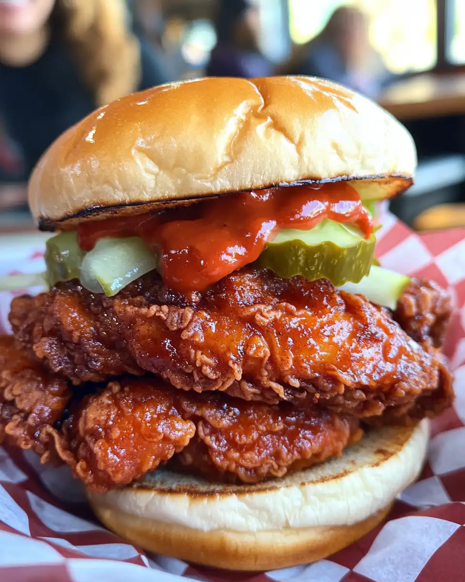 Ingredients laid out for Nashville hot chicken sandwich