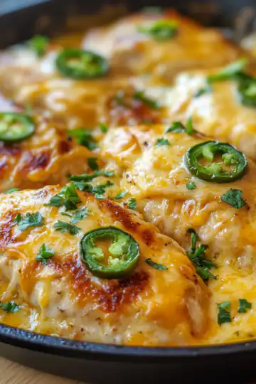one pan cheesy jalapeo chicken recipe taken with iphone 15 pro max --iw 2 --ar 4:5 --v 6.1 --raw