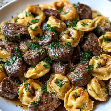 onepan cowboy butter tortellini steak bites recipe taken with iphone 15 pro max --iw 2 --ar 4:5 --v 6.1 --raw