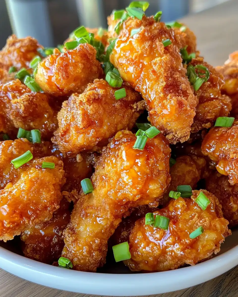 Final serving of crispy pressure cooker blooming chicken with sauce