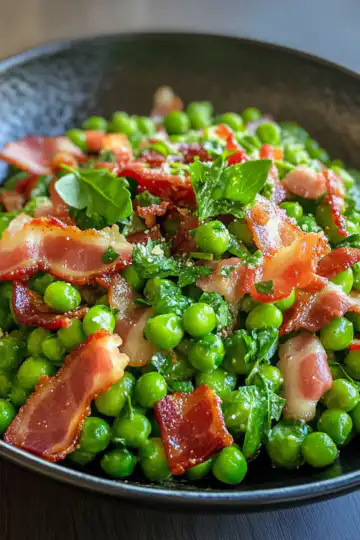 Pea Salad With Bacon taken with iphone 15 pro max --iw 2 --ar 4:5 --v 6.1 --raw