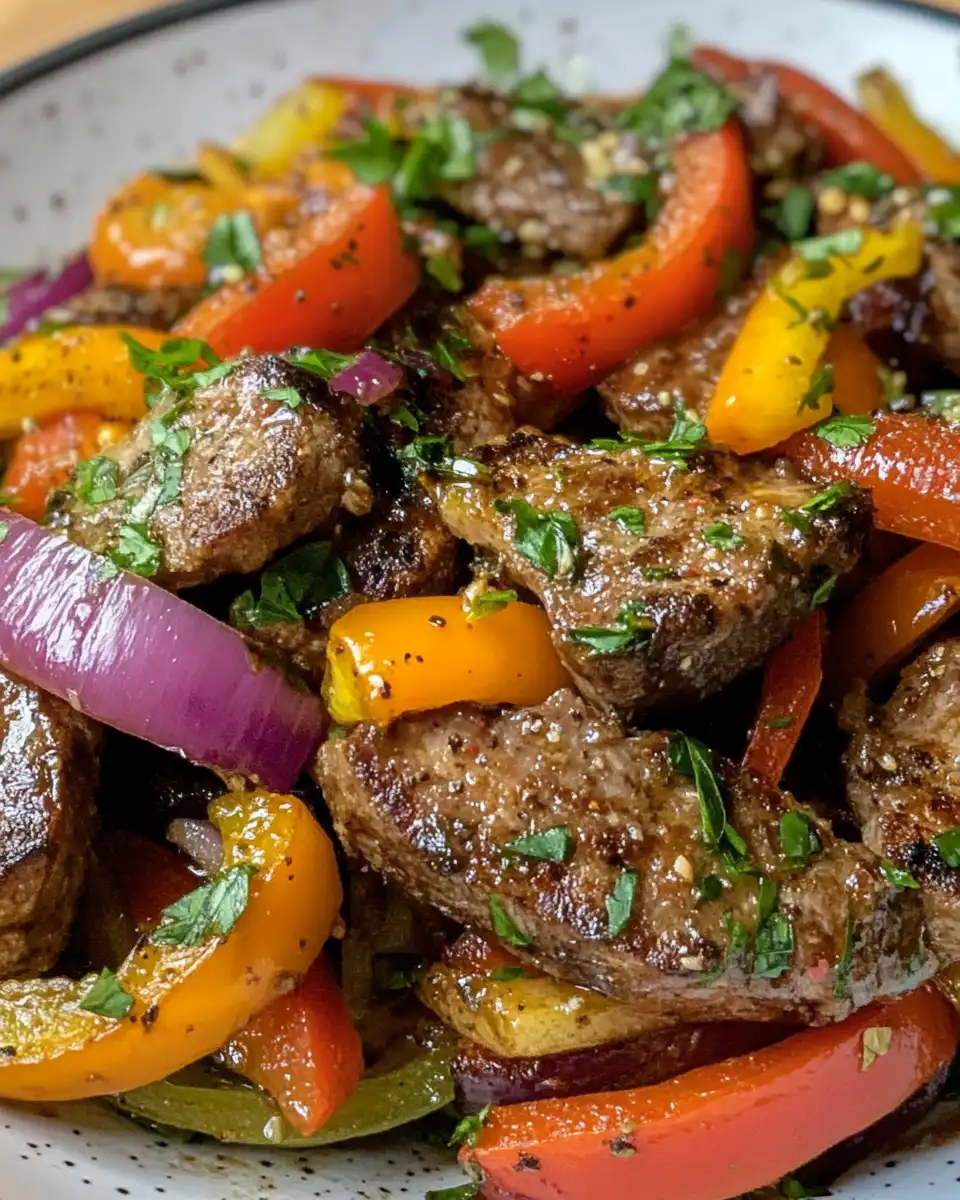 Ingredients for pressure cooker steak with peppers and onions