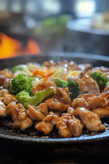 Perfect Hibachi Chicken taken with iphone 15 pro max --iw 2 --ar 4:5 --v 6.1 --raw