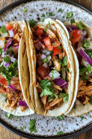 Pulled Chicken Tacos taken with iphone 15 pro max --iw 2 --ar 4:5 --v 6.1 --raw