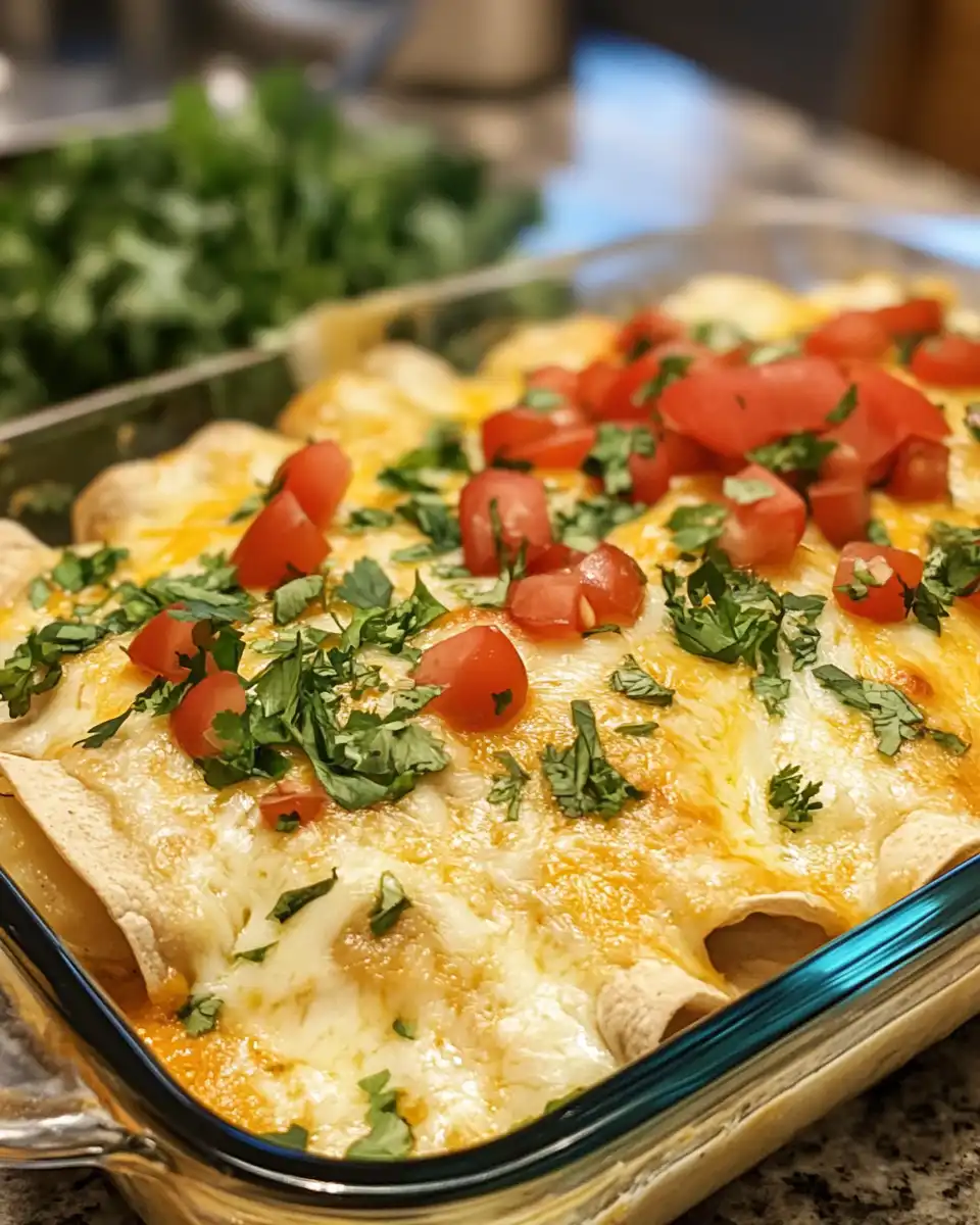 Queso chicken enchiladas simmering with steam and pressure cooker valve hiss