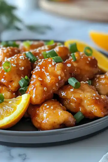 Quick Air Fryer Skinny Orange Chicken taken with iphone 15 pro max --iw 2 --ar 4:5 --v 6.1 --raw