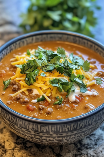 Quick And Easy Creamy Keto Taco Soup taken with iphone 15 pro max --iw 2 --ar 4:5 --v 6.1 --raw
