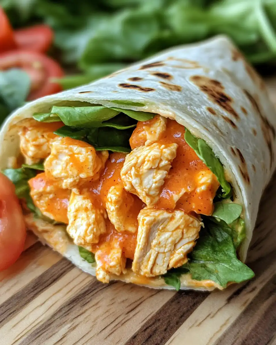 Ingredients for buffalo chicken wraps lined up ready to assemble