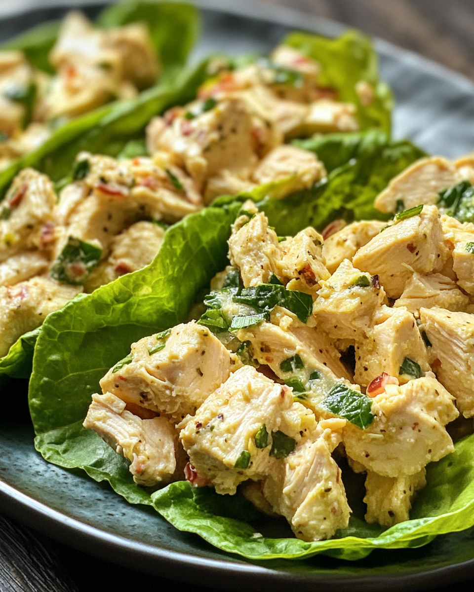 Pressure cooker chicken salad lettuce wraps fresh and ready to serve