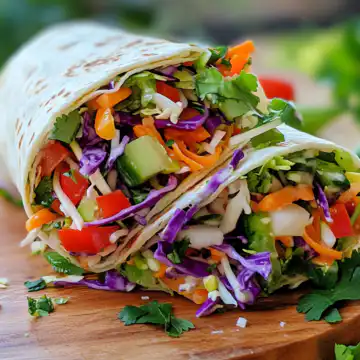 Rainbow Veggie Slaw Wrap taken with iphone 15 pro max --iw 2 --ar 4:5 --v 6.1 --raw