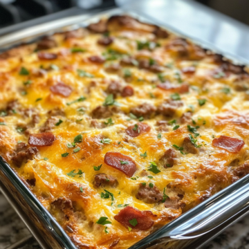 Sausage & Bacon Breakfast Casserole taken with iphone 15 pro max --iw 2 --ar 4:5 --v 6.1 --raw