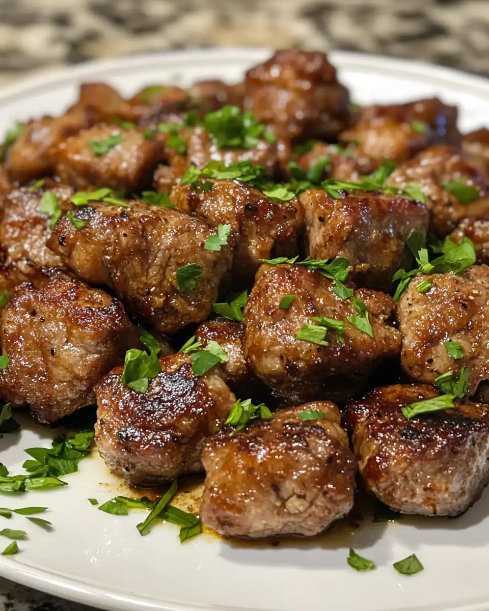 Finished pressure cooker garlic honey pork chops ready to serve with sauce