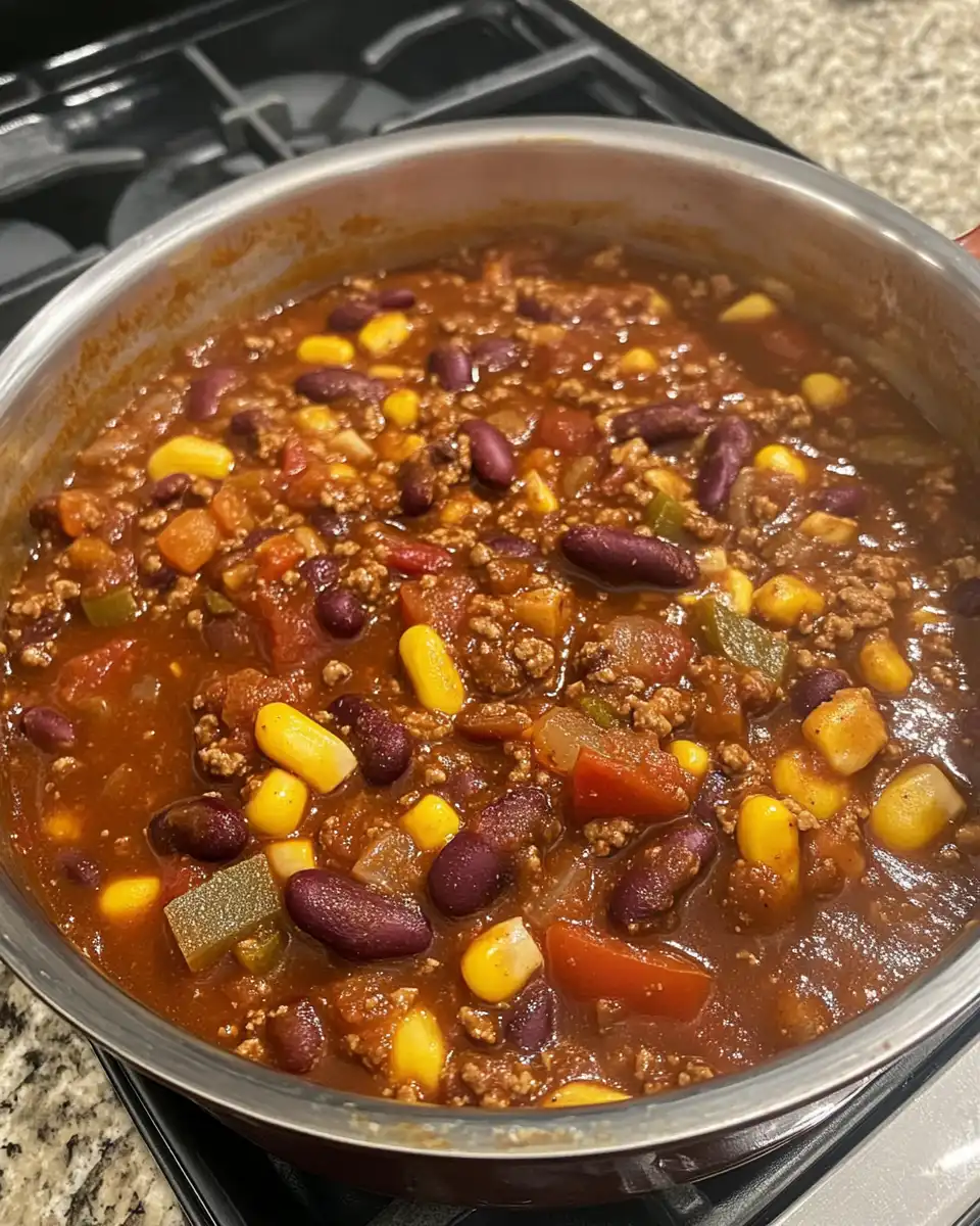 Pressure cooker chili steaming with rich smoky aroma
