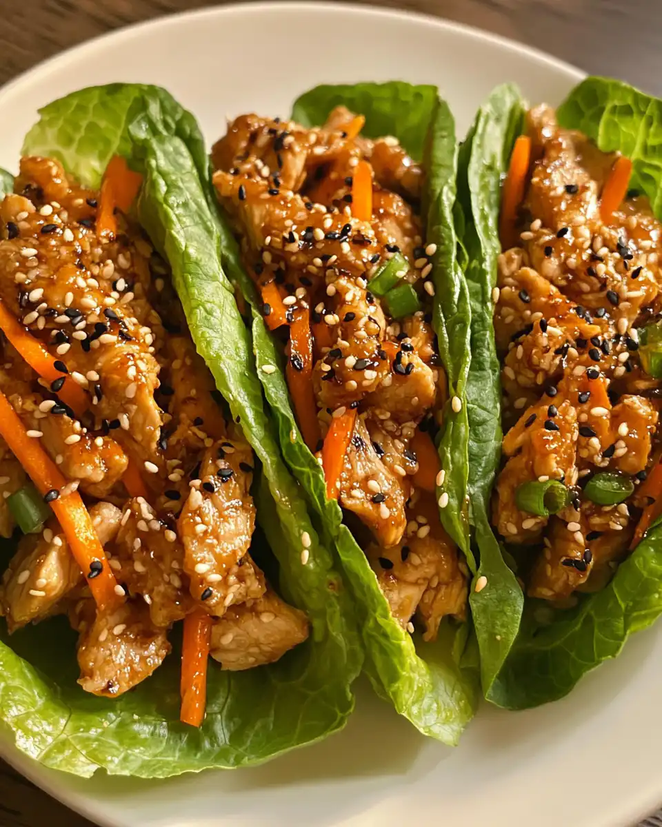 Ingredients for sesame chicken lettuce wraps in bowls