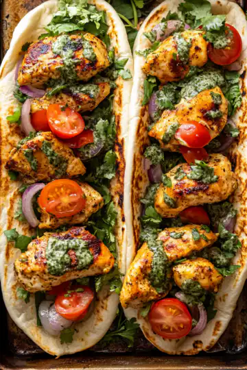 sheet pan chicken pitas with herby ranch recipe taken with iphone 15 pro max --iw 2 --ar 4:5 --v 6.1 --raw