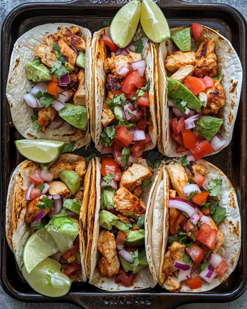Ingredients for the chicken tacos including beans, corn, cumin, and cheese