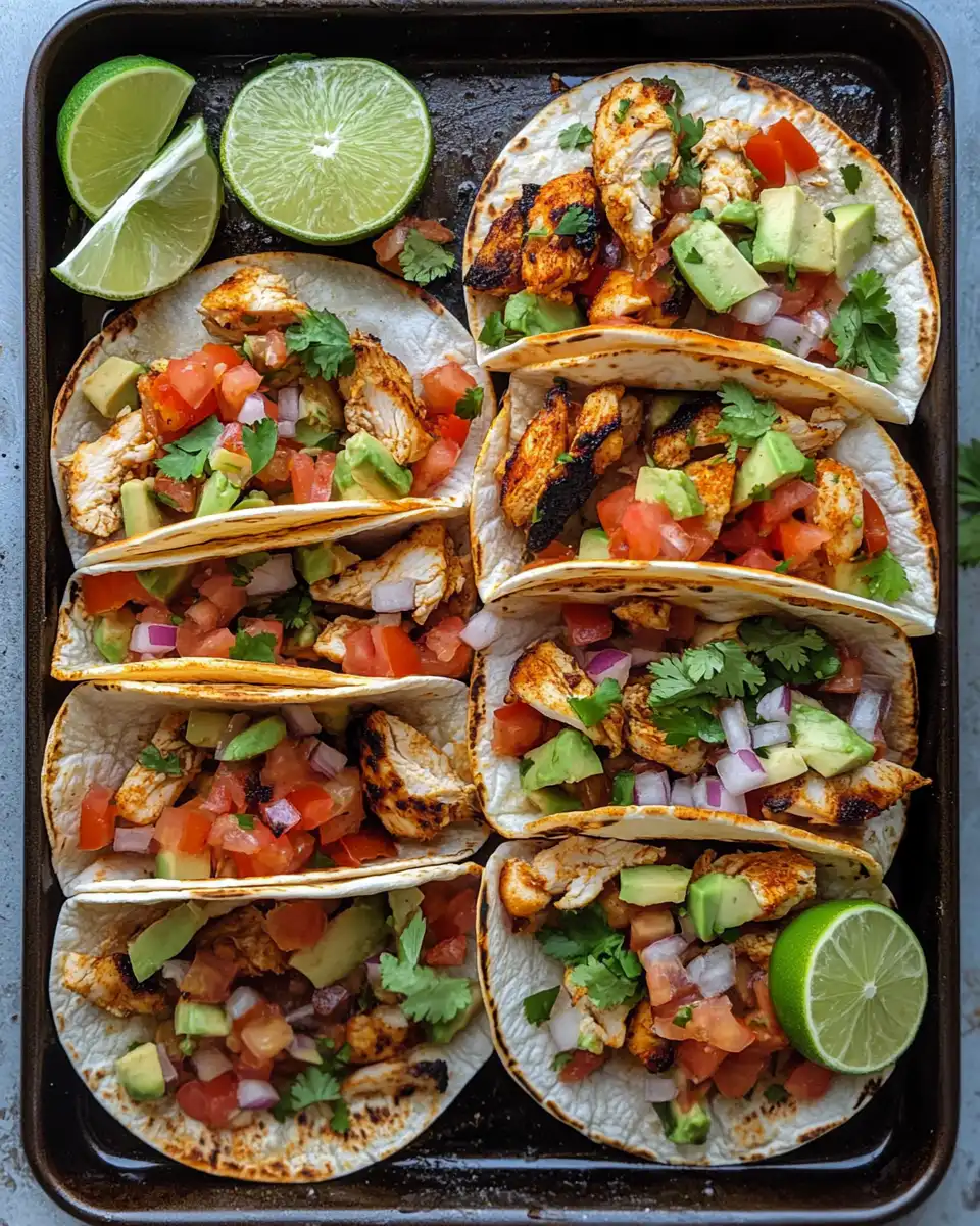 Baked sheet pan chicken taco filling with caramelized edges