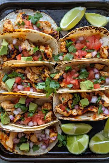 Sheet Pan Chicken Tacos taken with iphone 15 pro max --iw 2 --ar 4:5 --v 6.1 --raw