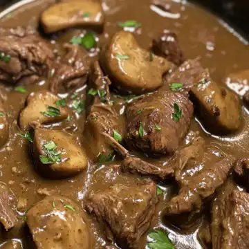 simple crockpot beef tips and gravy with a few ingredients taken with iphone 15 pro max --iw 2 --ar 4:5 --v 6.1 --raw