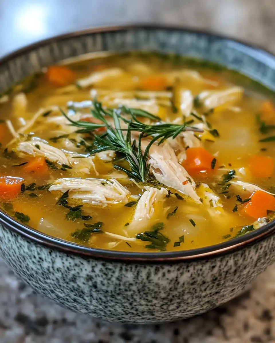 Bowl of creamy Marry Me Chicken Soup garnished with spinach and parmesan
