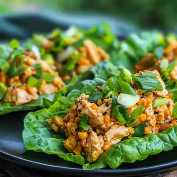 Slow Cooker Asian Chicken Lettuce Wraps taken with iphone 15 pro max --iw 2 --ar 4:5 --v 6.1 --raw