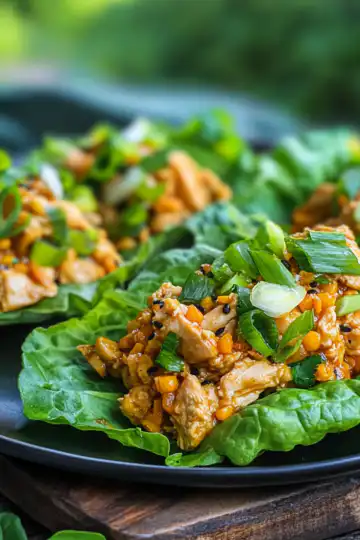 Slow Cooker Asian Chicken Lettuce Wraps taken with iphone 15 pro max --iw 2 --ar 4:5 --v 6.1 --raw