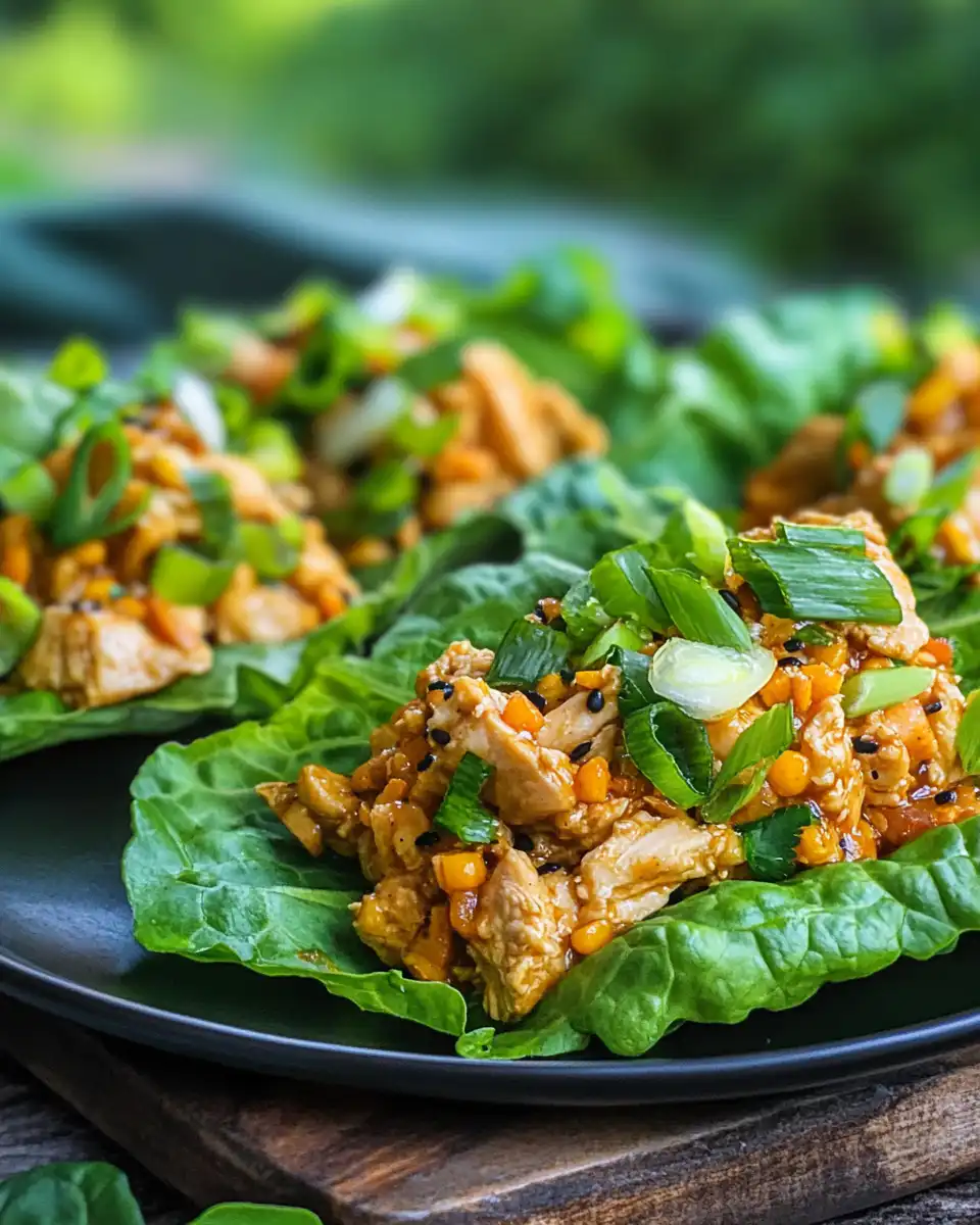 Steam rising from slow cooker filled with Asian chicken lettuce wraps