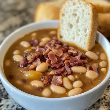 Slow Cooker Bean With Bacon Soup taken with iphone 15 pro max --iw 2 --ar 4:5 --v 6.1 --raw