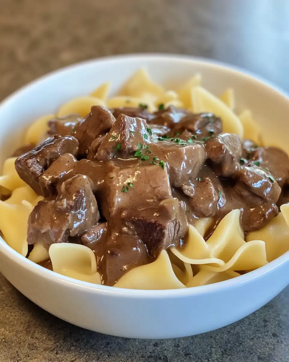 Ingredients for slow cooker beef and noodles including gravy mix and egg noodles