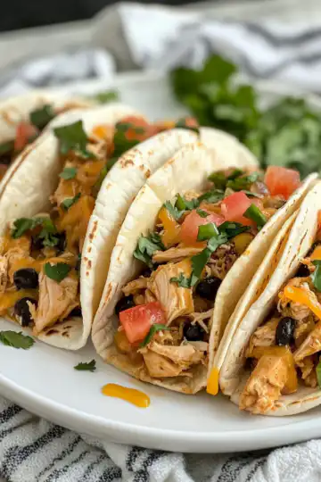 Slow Cooker Chicken Tacos taken with iphone 15 pro max --iw 2 --ar 4:5 --v 6.1 --raw