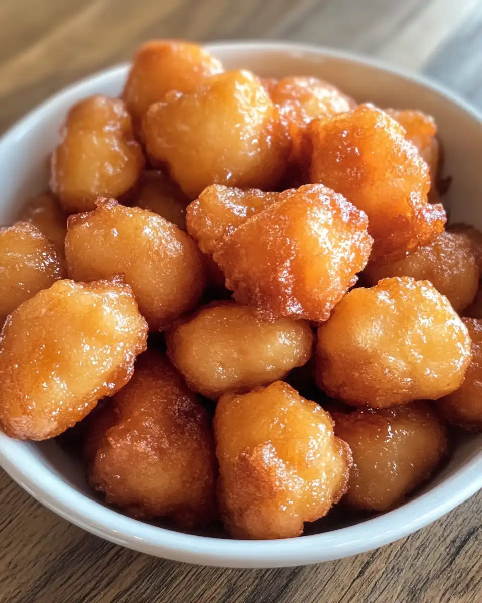 Golden brown fried apples fresh from slow cooker ready to serve