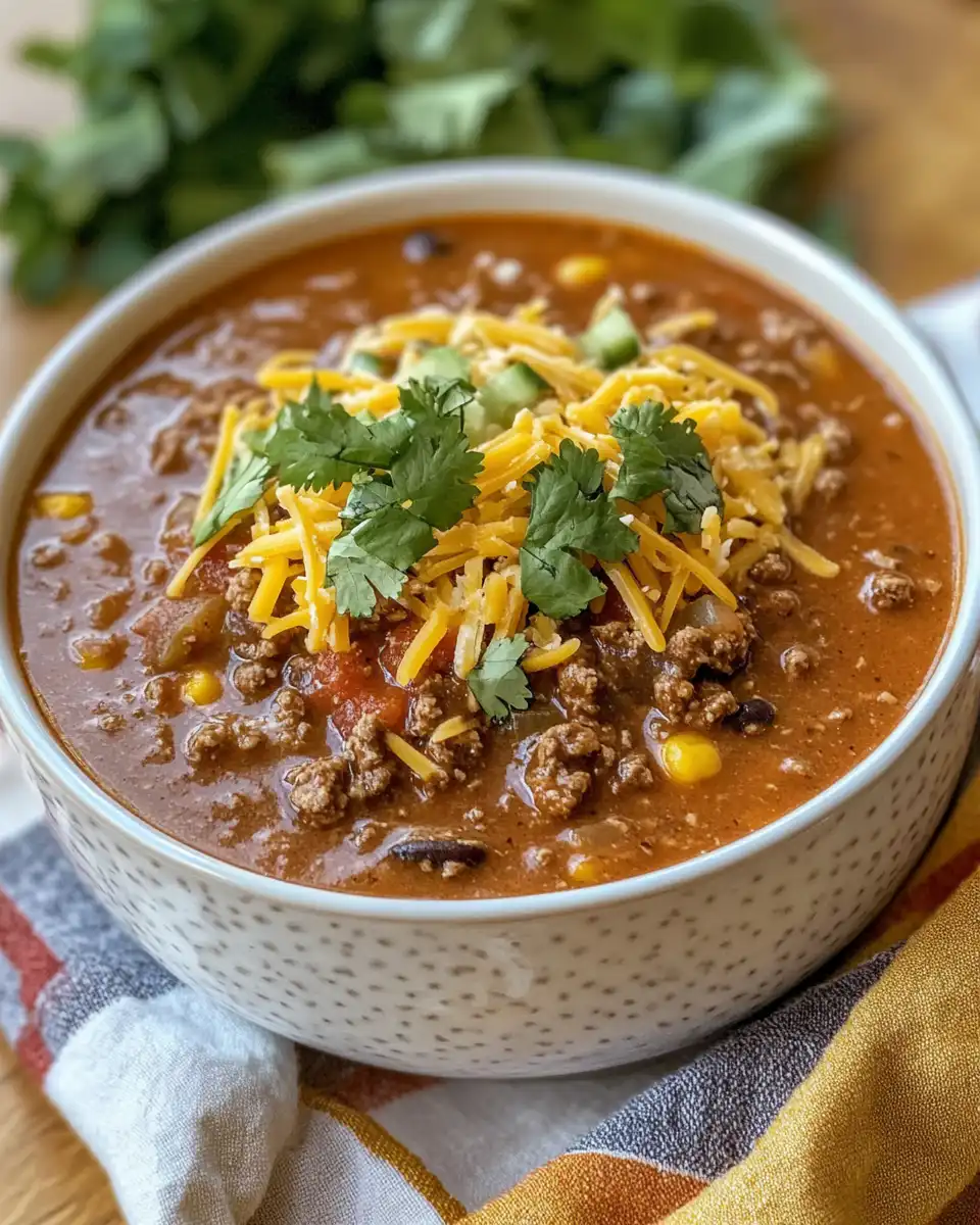 Ingredients for creamy beef taco soup including beans, diced tomatoes, onions, and zucchini