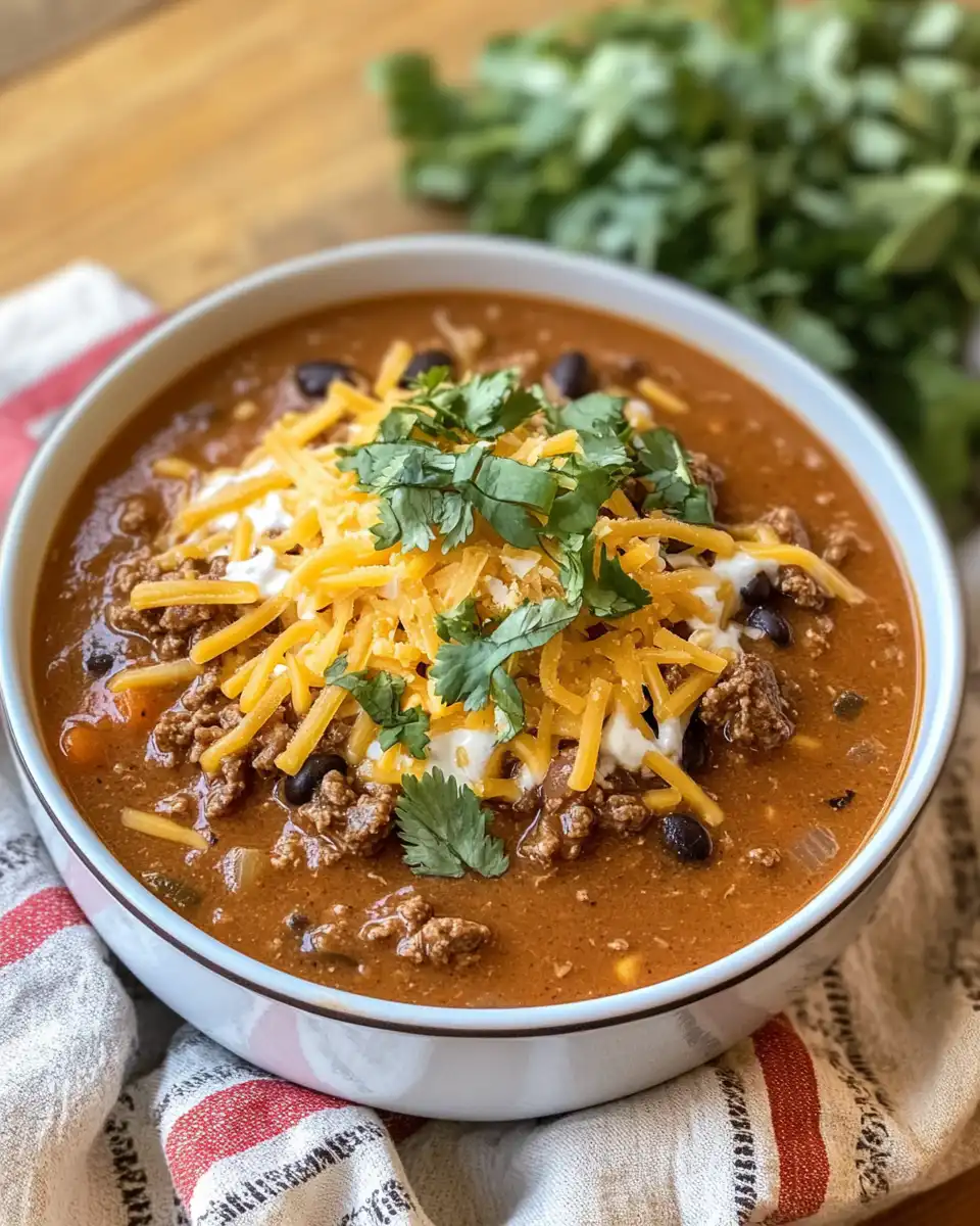 Step by step pressure cooker creamy beef taco soup preparation in the slow cooker