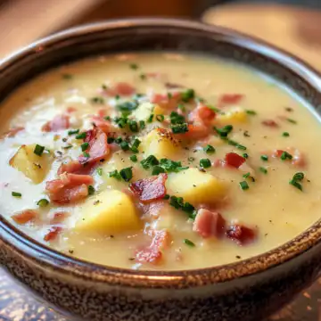 Slow Cooker Creamy Potato Bacon Soup taken with iphone 15 pro max --iw 2 --ar 4:5 --v 6.1 --raw