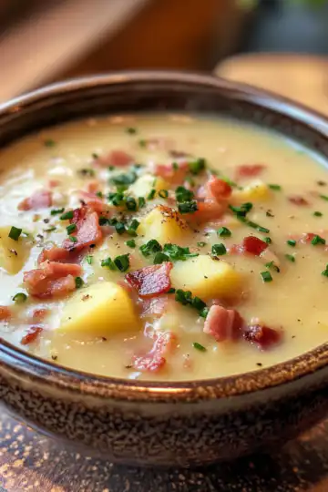 Slow Cooker Creamy Potato Bacon Soup taken with iphone 15 pro max --iw 2 --ar 4:5 --v 6.1 --raw